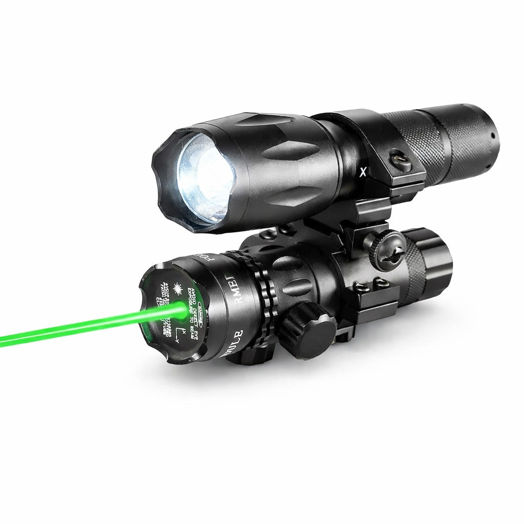 Green Laser Sight & 1000 Lumen Flashlight Combo Compatible with Mossberg 590M 12 Gauge Aluminum Black