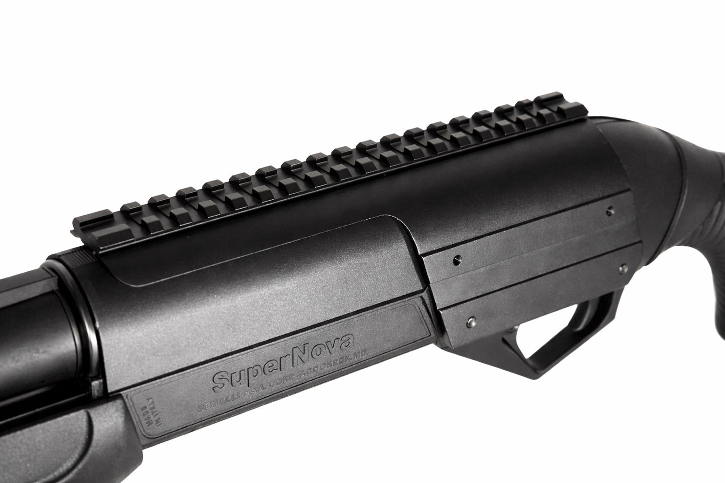 Saddle Mount Picatinny Rail Mount Compatible With Benelli Nova 12-gauge.