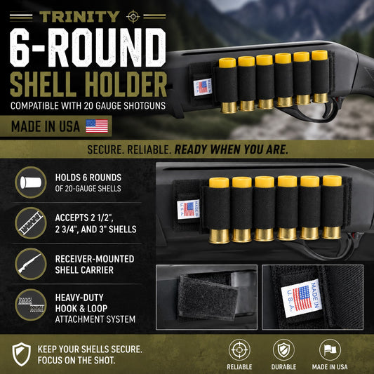 Trinity 6-Round Shell Holder Made in USA – Compatible with Mossberg International SA-20 20 Gauge