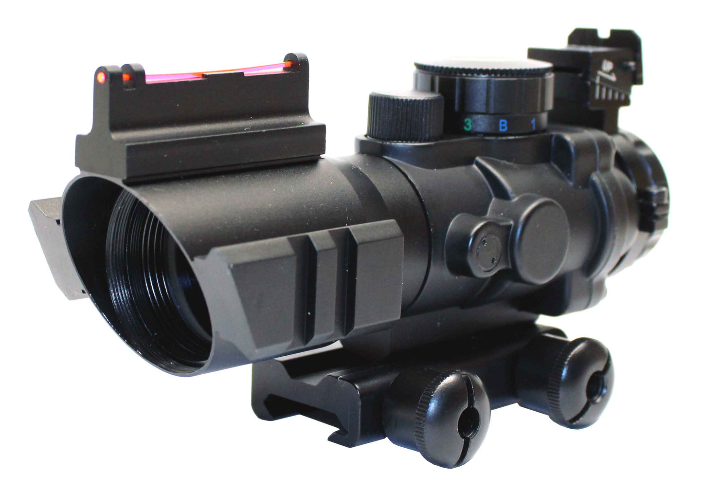 4×32 Tactical Scope with Red, Green & Blue Illuminated Mil-Dot Reticle – Picatinny Rail Compatible