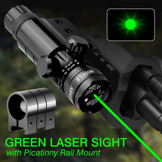 TRINITY Tactical Green Laser Sight with Barrel Mount & Picatinny Rail – 532nm Adjustable Rifle Laser