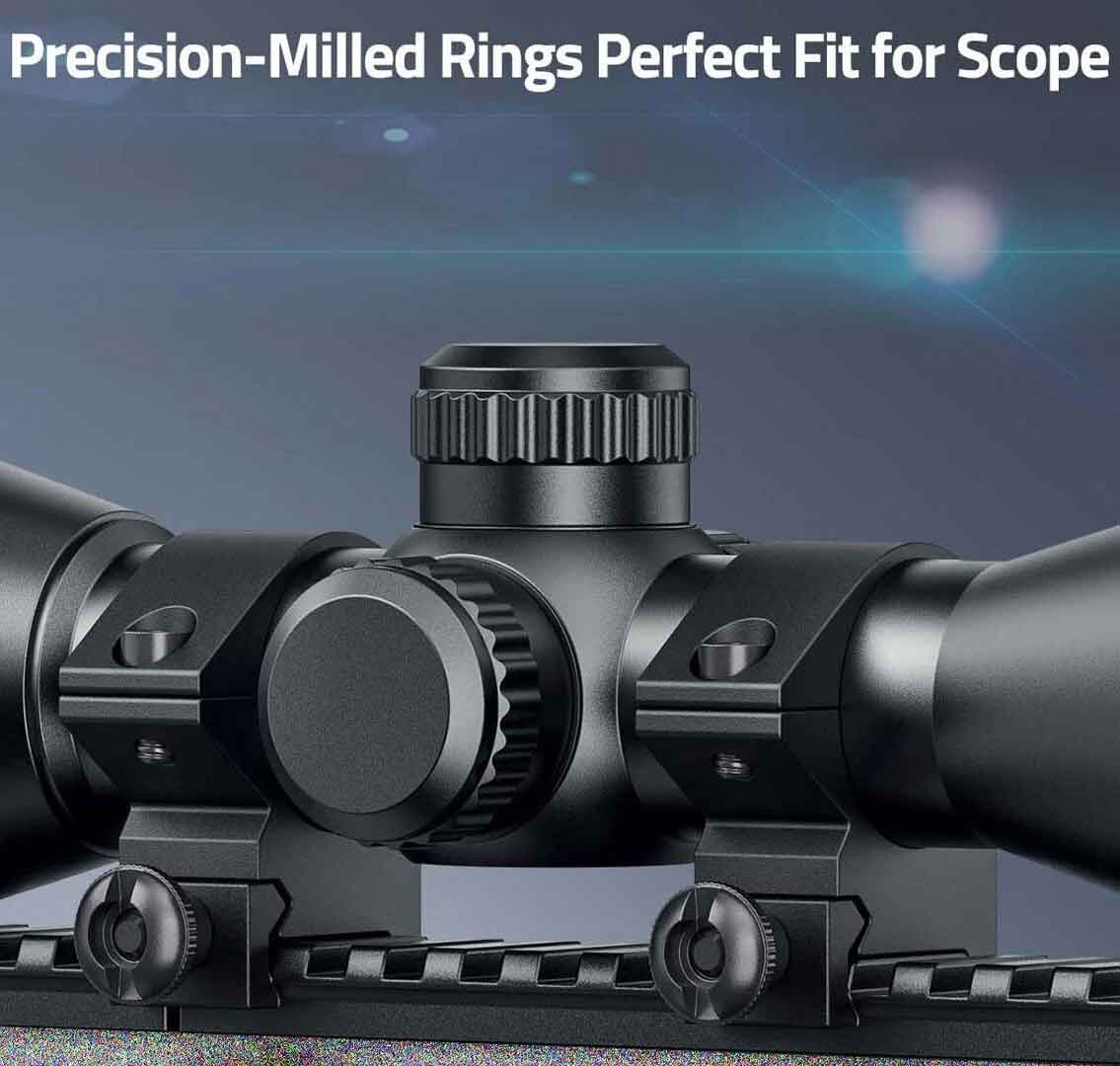 Low Profile 1" Rifle Scope Ring Mount for Picatinny Rails.