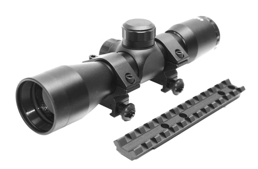 TRINITY 4x32 Rifle Scope with Picatinny Mount for Stoeger M3500 – Mil-Dot Compact Optic Matte Black