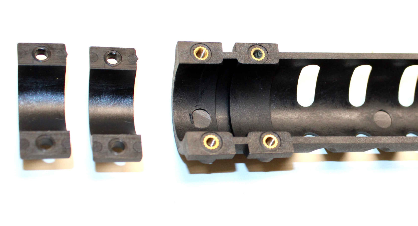 Mossberg 500 12 Gauge Pump Action Handguard With Angled Foregrip black and heatshield combo.