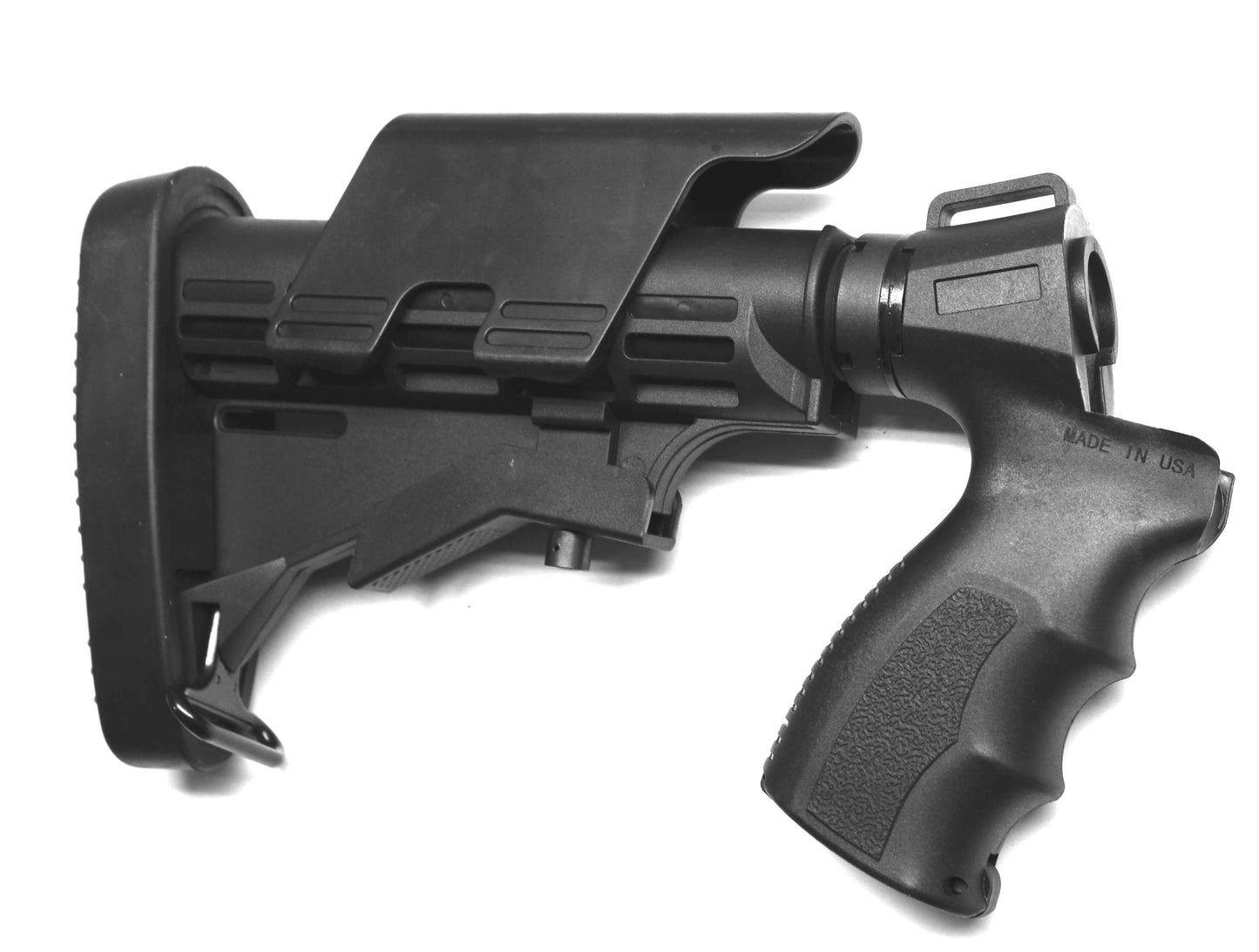 Collapsible Stock Rear Grip Combo With Butt Pad Compatible With Mossberg Maverick 88 12-Gauge.