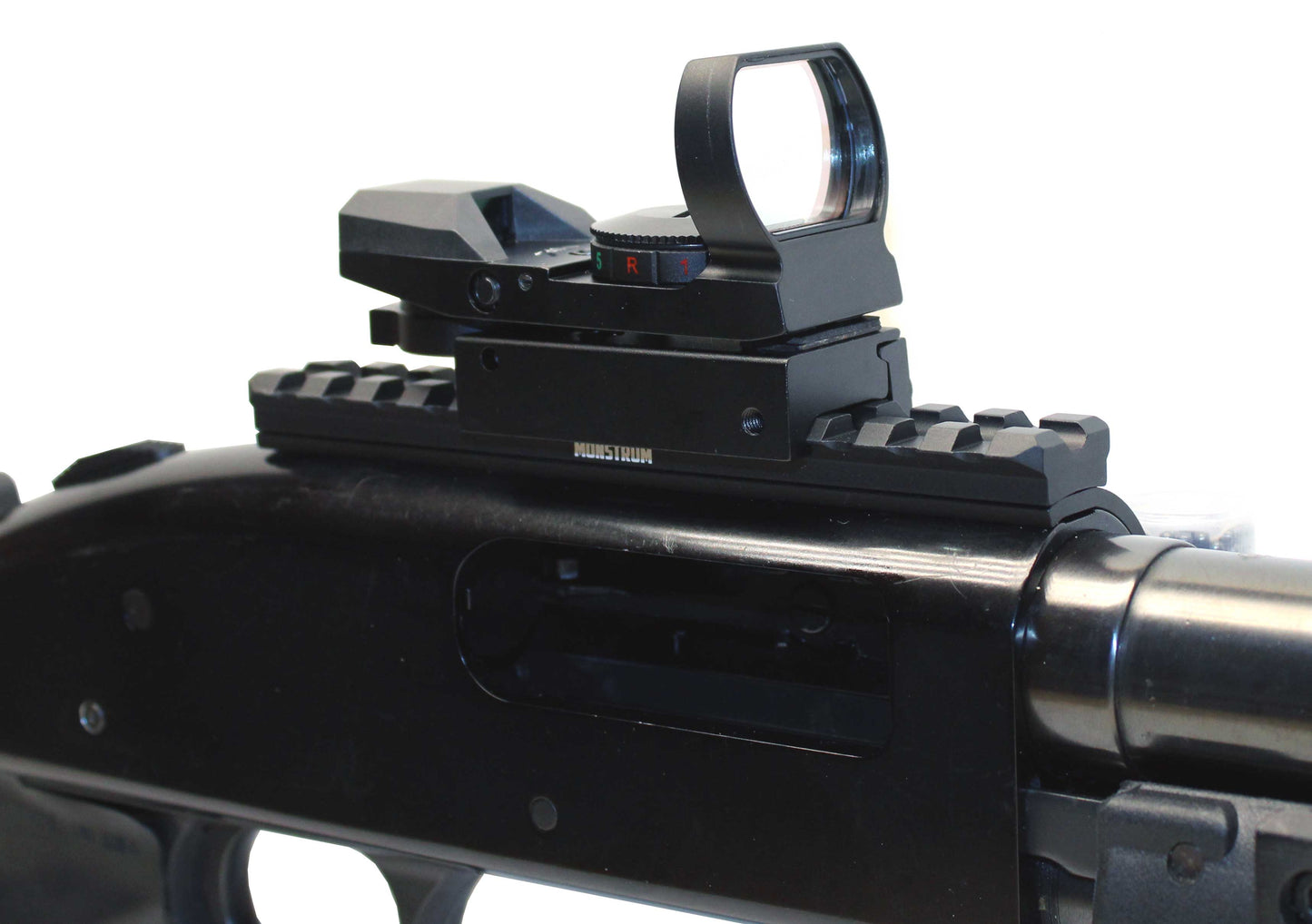Mossberg 930 picatinny base mount, shell holder and reflex sight combo 12 gauge.
