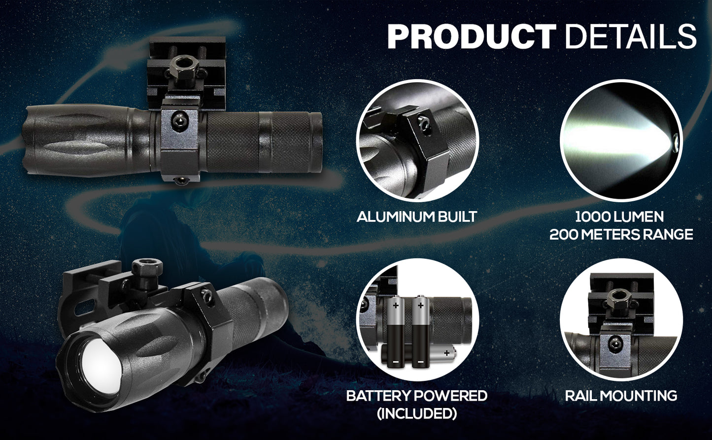 1000 Lumen Flashlight Compatible With Charles Daly G35.