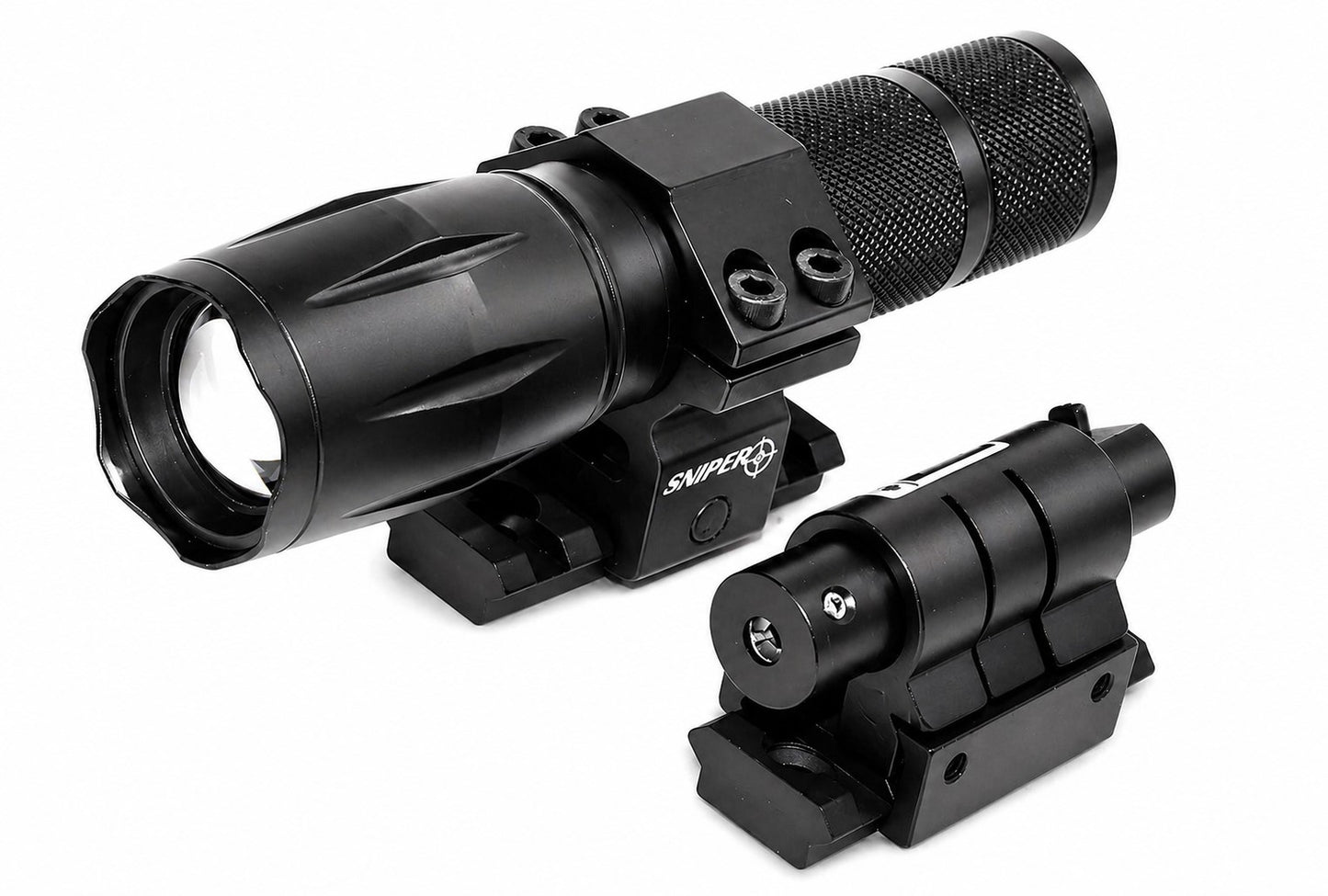 Trinity 1000 Lumen Flashlight & Red Laser Combo Compatible with Kel-Tec KS7 – Tactical Picatinny Rail Mounted Light Kit
