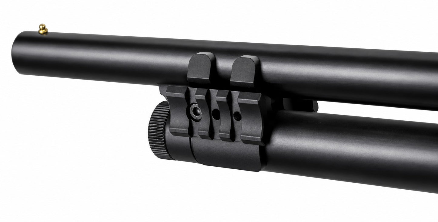 TRINITY Aluminum Barrel & Magazine Tube Mount with Dual Side Picatinny Rails Compatible with Mossberg 590 12 Gauge Pump Shotgun