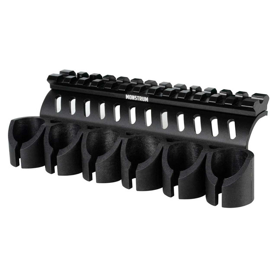Mossberg 590 shockwave 20-Gauge Shell Carrier with Picatinny Rail Mount.