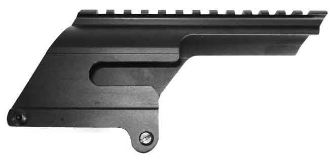 Winchester 1200 12 gauge saddle mount picatinny rail adapter aluminum black. - TRINITY SUPPLY INC