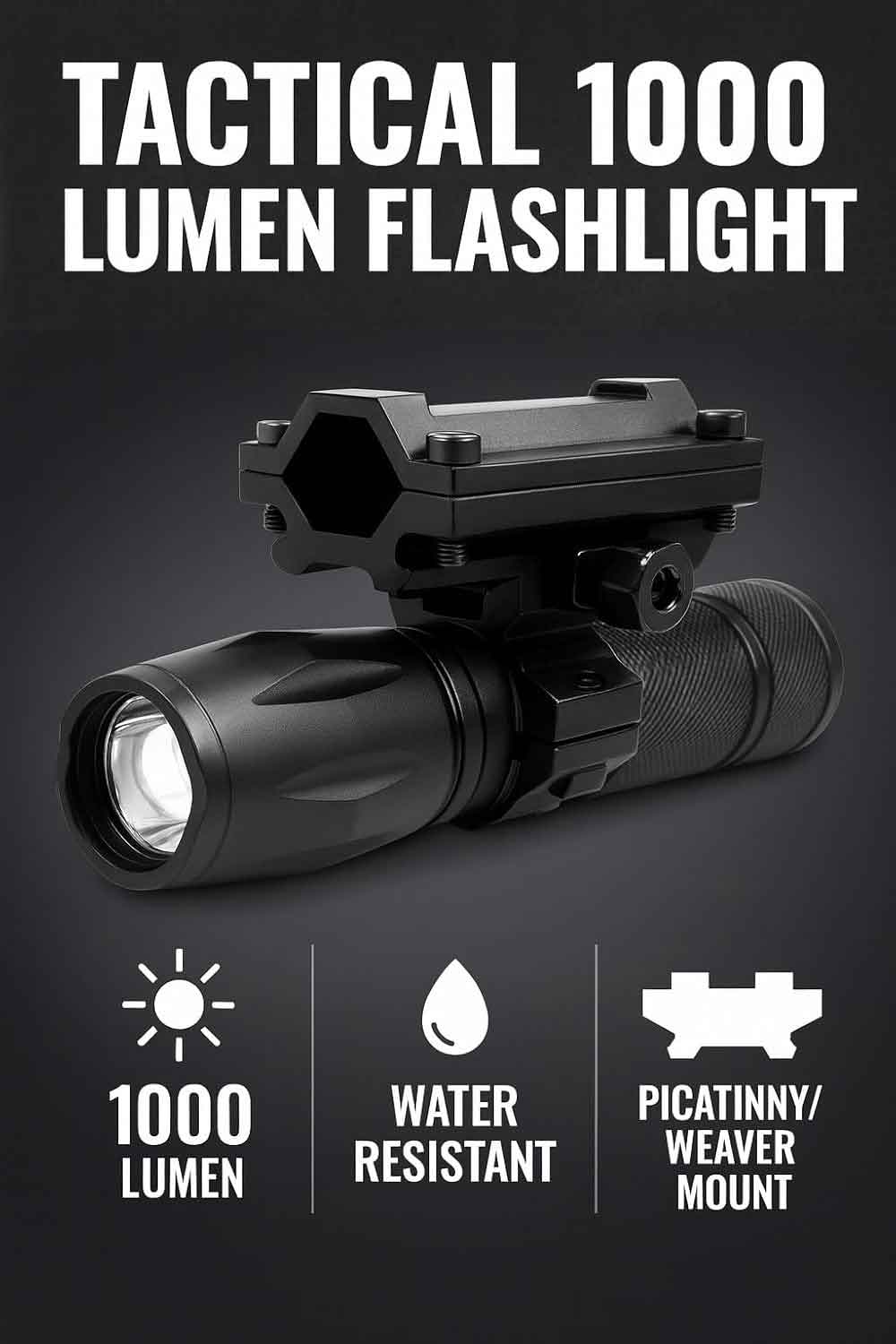 1000 Lumen Flashlight with Mount Compatible with Henry Homesteader 1000 Lumen Flashlight with Mount Compatible with Henry Homesteader