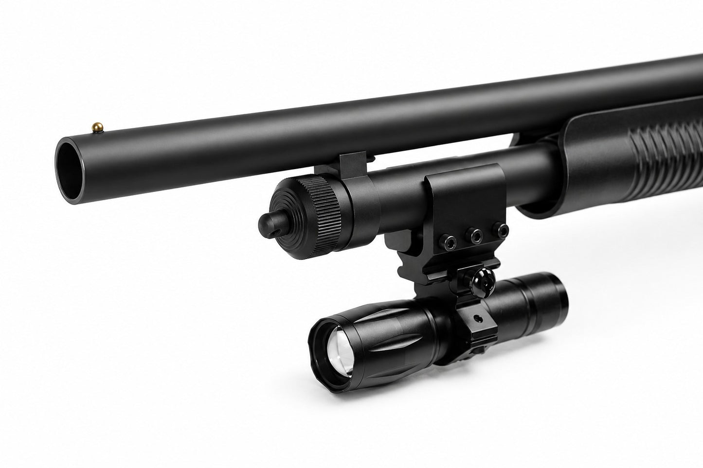 1000 Lumen Tactical Flashlight w/ Magazine Tube Mount for 20 Gauge Pumps | Aluminum Black
