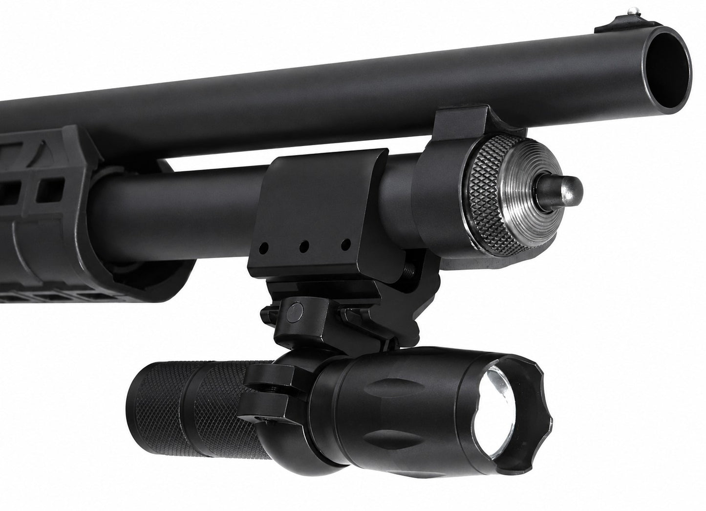 1000 Lumen Tactical Flashlight with Magazine Tube Mount Compatible with Mossberg 500 20 Gauge – Aluminum Hunting & Home Defense Light