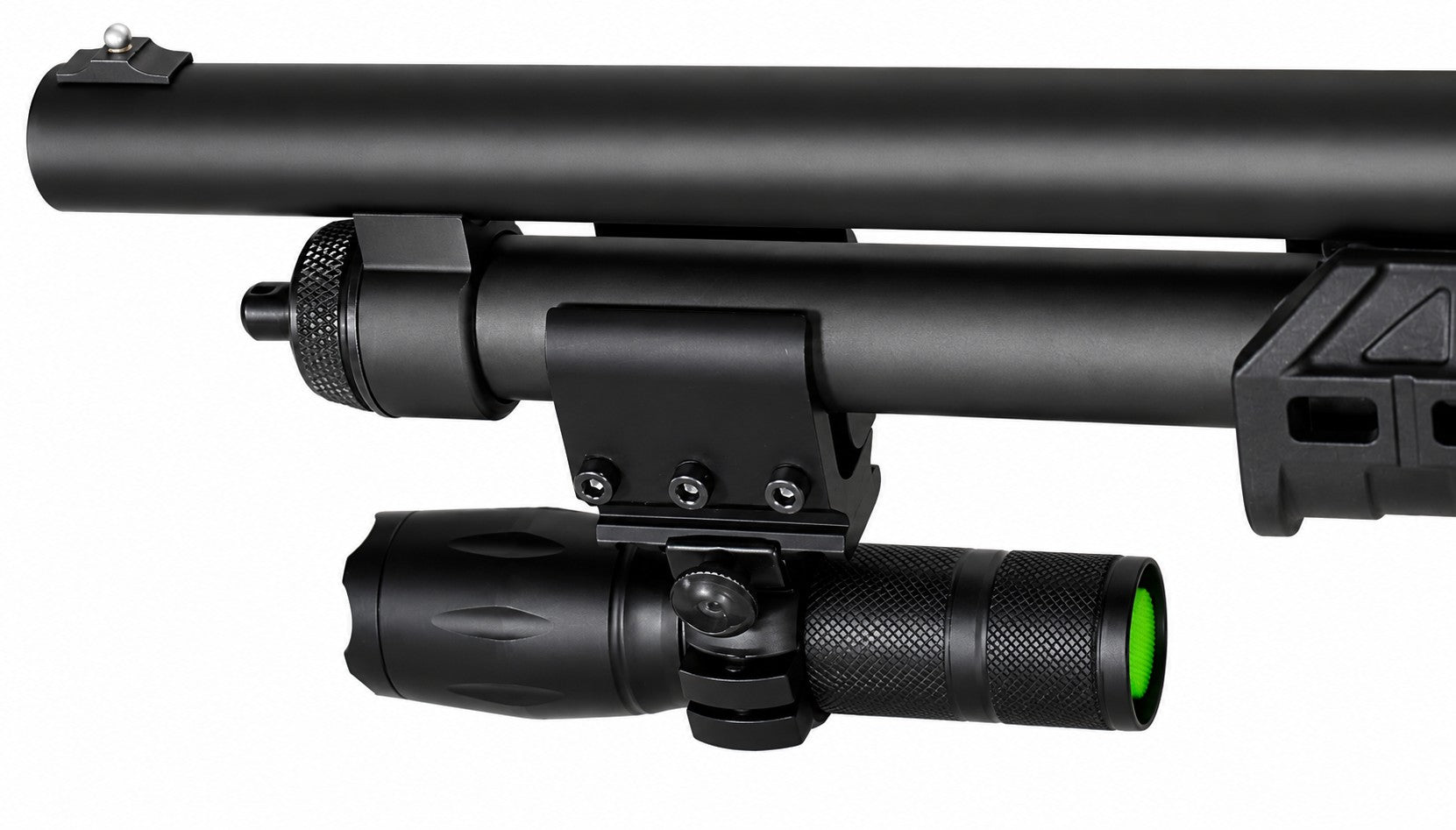 1000 Lumen Tactical Flashlight with Magazine Tube Mount Compatible with Mossberg 500 20 Gauge – Aluminum Hunting & Home Defense Light