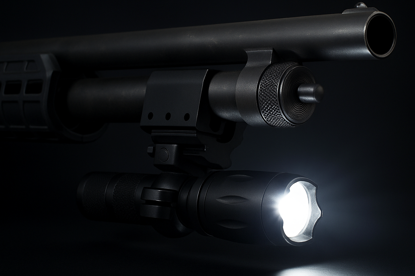 Savage Arms Model 320 20 Gauge Tactical Flashlight with Magazine Tube Mount – 1000 Lumen Shotgun Hunting Light Aluminum Black