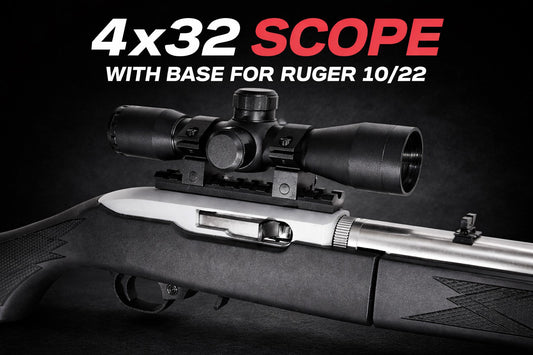 Ruger 10/22 scope sight with base mount combo mil-dot reticle aluminum black.