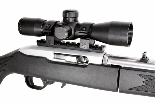 Ruger 10/22 scope sight with base mount combo mil-dot reticle aluminum black.