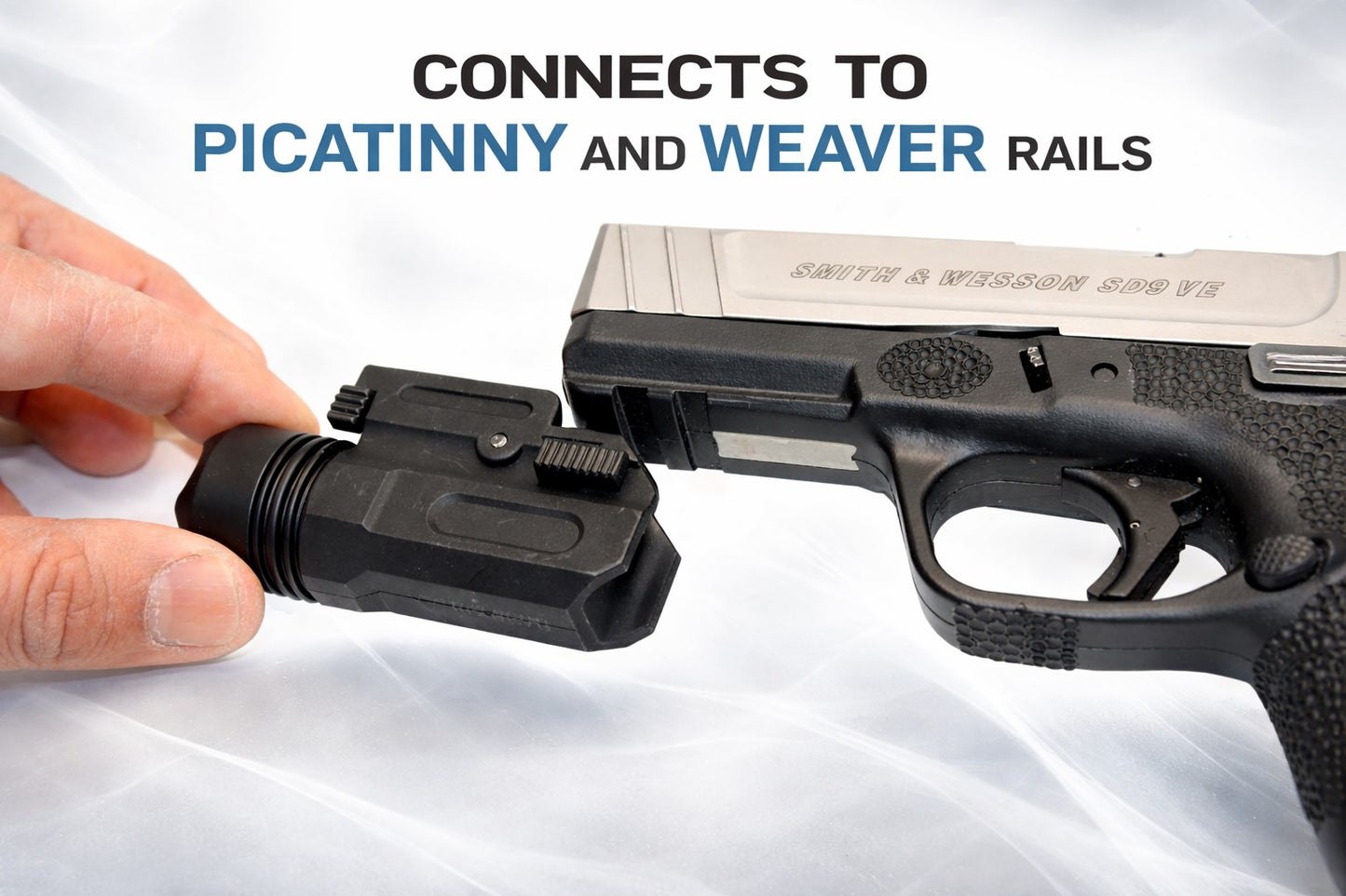 300 Lumen Tactical Flashlight Compatible with Glock G41 Gen4 – Quick Release Picatinny Rail Weapon Light