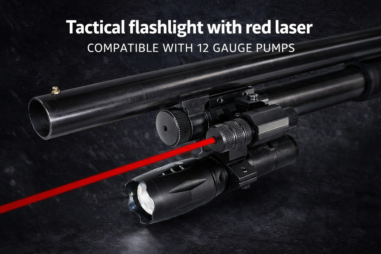 TRINITY 1000 Lumen Flashlight Red Laser Combo for Stoeger P3000 12 Gauge Pump Shotgun Rail Mount