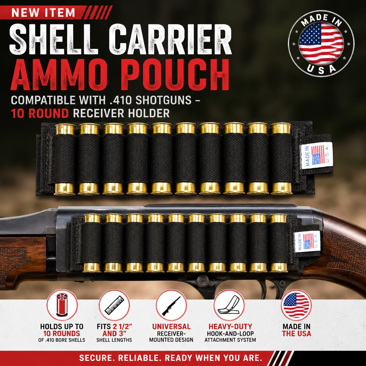 TRINITY 10 Round .410 Shell Carrier Ammo Pouch for Rossi Tuffy
