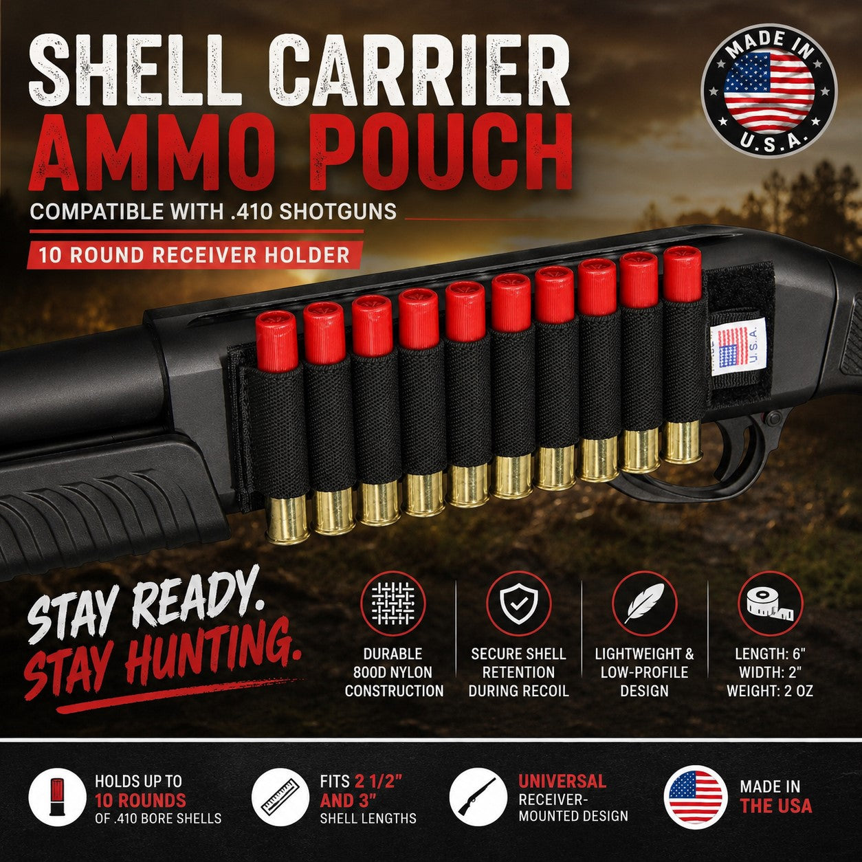 TRINITY 10 Round .410 Shell Carrier Ammo Pouch for CVA Compact