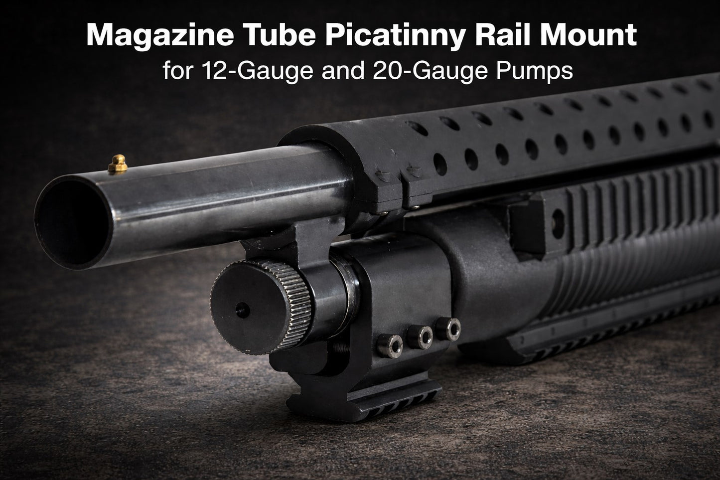 TRINITY Tactical Picatinny Rail Mount Adapter Compatible with Stevens 320 12 Gauge – Aluminum Barrel Magazine Tube Mount Black