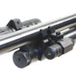 Tactical flashlight with red laser combo compatible with 20-gauge pumps.