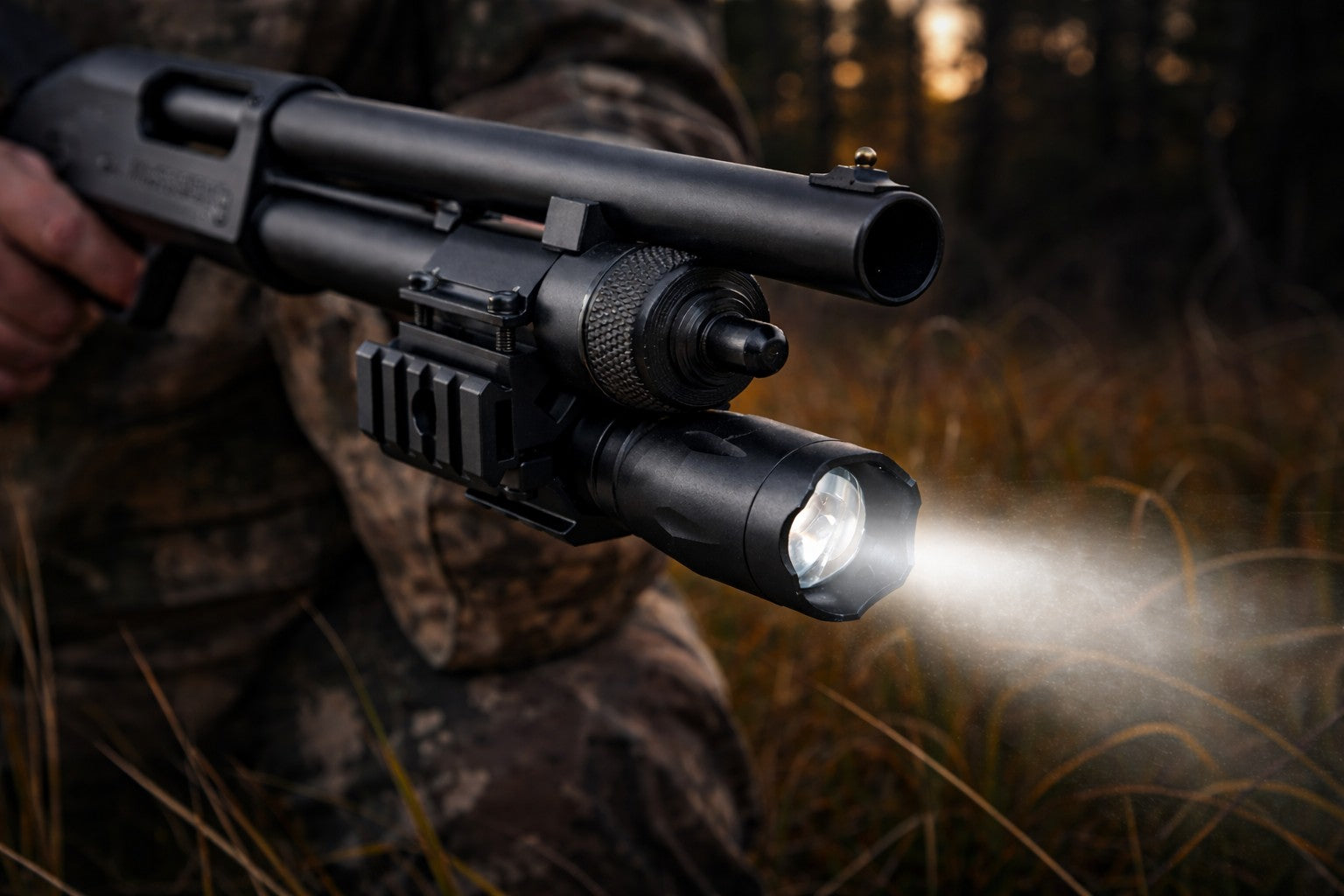 1200 Lumen Tactical Flashlight with Mount – Compatible with 20 Gauge Pump