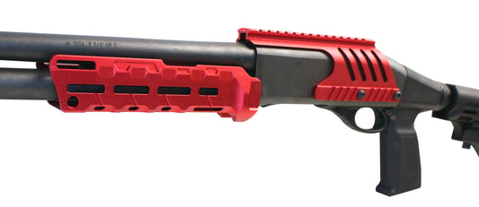 TRINITY Tactical Forend Pump and saddle mount combo aluminum red compatible with H&R 1871 Pardner pump 12 gauge.