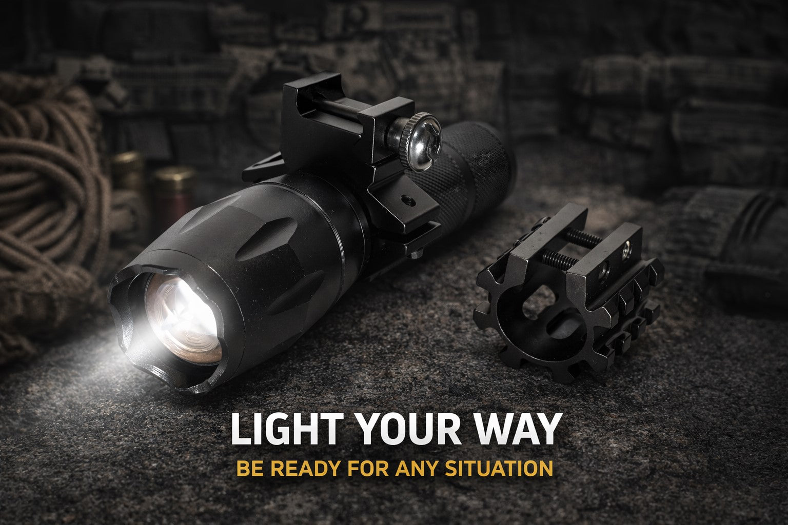 1000 Lumen Tactical Flashlight with Magazine Tube Mount Compatible with Winchester SXP Defender 12 Gauge Shotgun