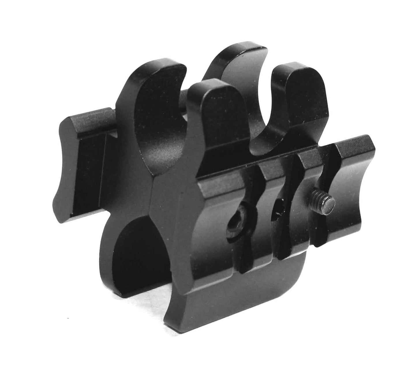Tactical flashlight with red laser combo compatible with 20-gauge pumps.
