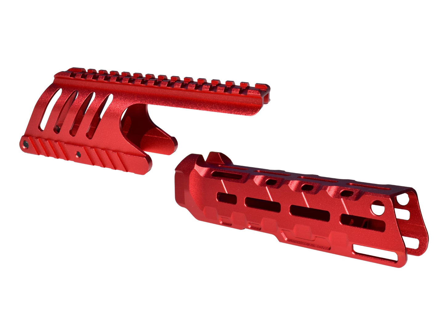 TRINITY Tactical Forend Pump and saddle mount combo aluminum red compatible with Remington 870 12 Gauge.