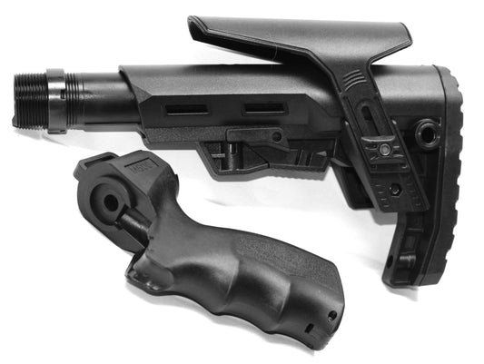 Mossberg 590A1-12 gauge collapsible stock Apache style black.
