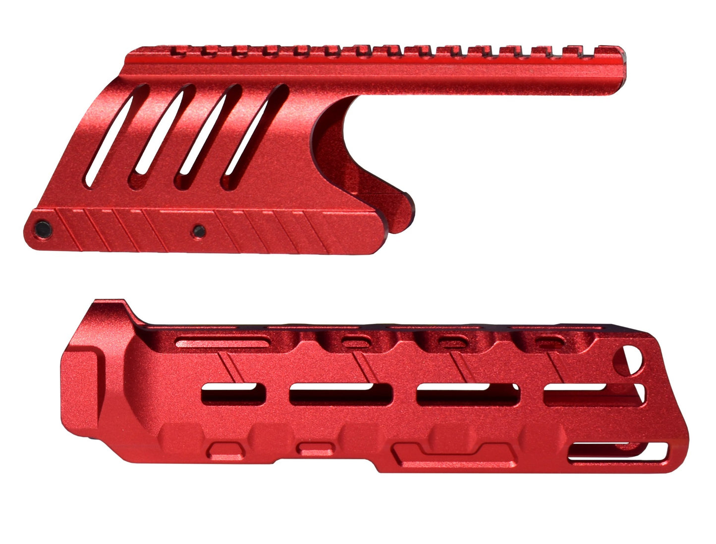 TRINITY Tactical Forend Pump and saddle mount combo aluminum red compatible with Remington 870 12 Gauge.