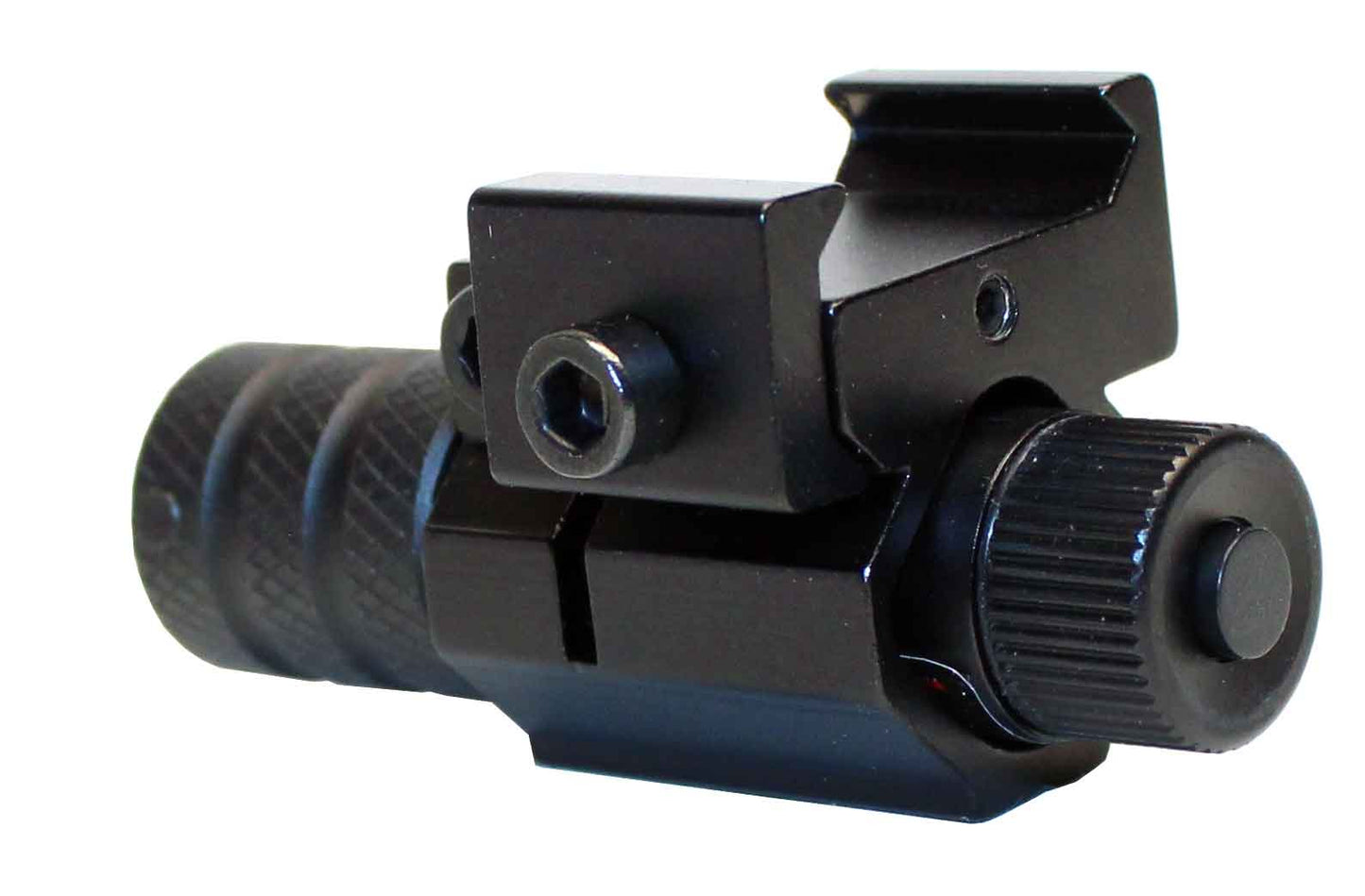Tactical flashlight with red laser combo compatible with 20-gauge pumps.
