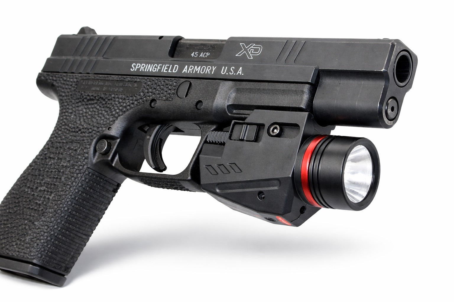300 Lumen Tactical Flashlight with Red Laser Combo – Picatinny Rail Compatible Handgun Light