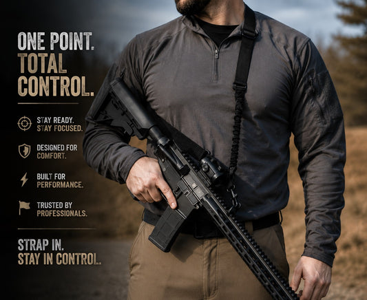 One Point Bungee Sling with Quick Detach Hook – Tactical Single Point Sling Black