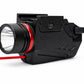 300 Lumen Tactical Flashlight with Red Laser Combo – Picatinny Rail Compatible Handgun Light