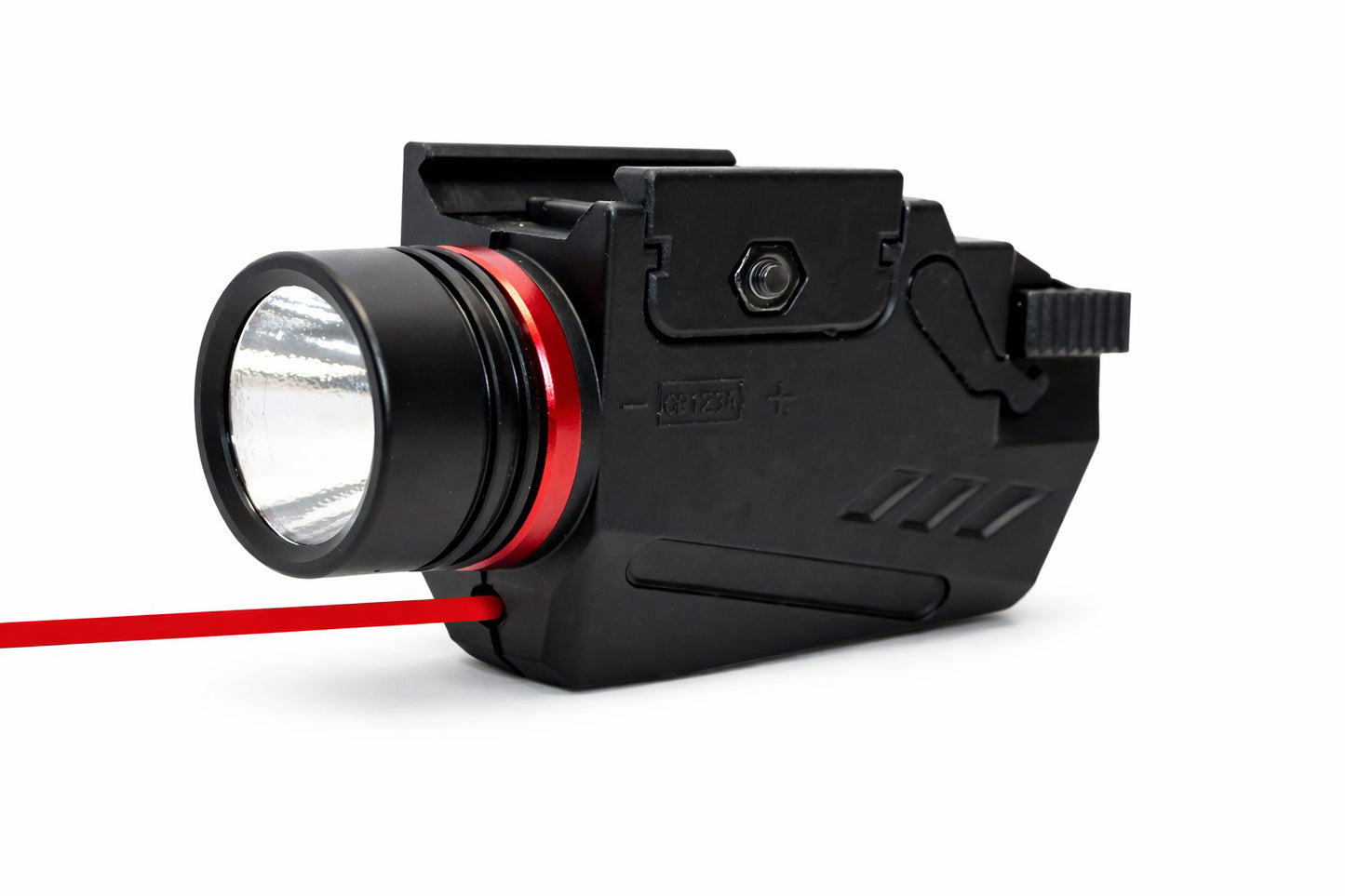 300 Lumen Tactical Flashlight with Red Laser Combo – Picatinny Rail Compatible Handgun Light