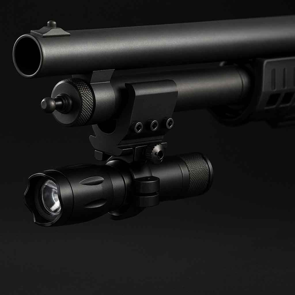 1000 Lumen Tactical Flashlight with Magazine Tube Mount Compatible with Mossberg 500 20 Gauge – Aluminum Hunting & Home Defense Light