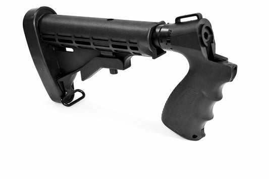 Collapsible Stock With Butt Pad Compatible With Mossberg 500 12-Gauge.