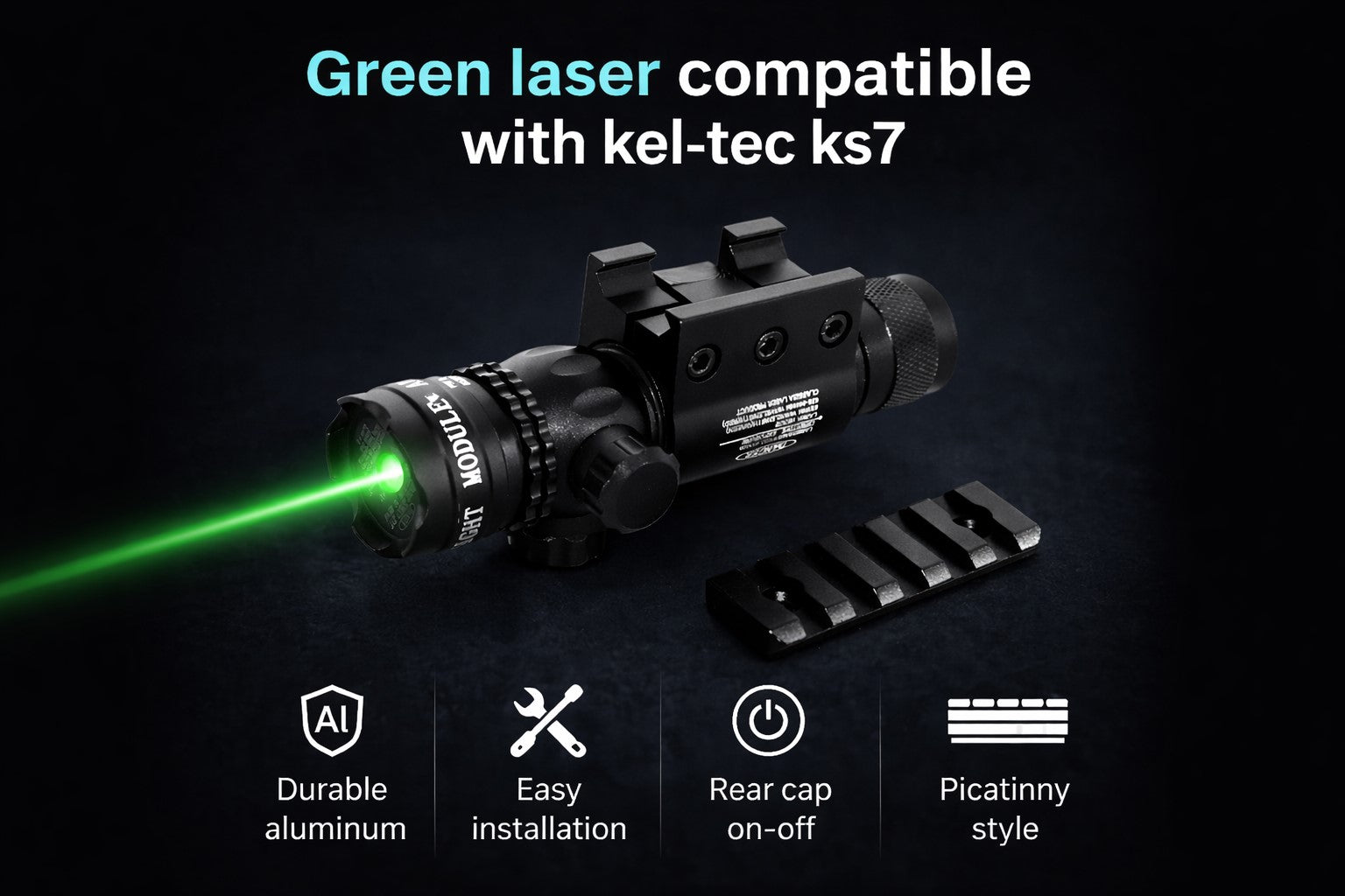 Green Dot Laser Picatinny Style Compatible With Kel-Tec KS7 12-Gauge.