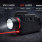 300 Lumen Tactical Flashlight with Red Laser Combo – Picatinny Rail Compatible Handgun Light