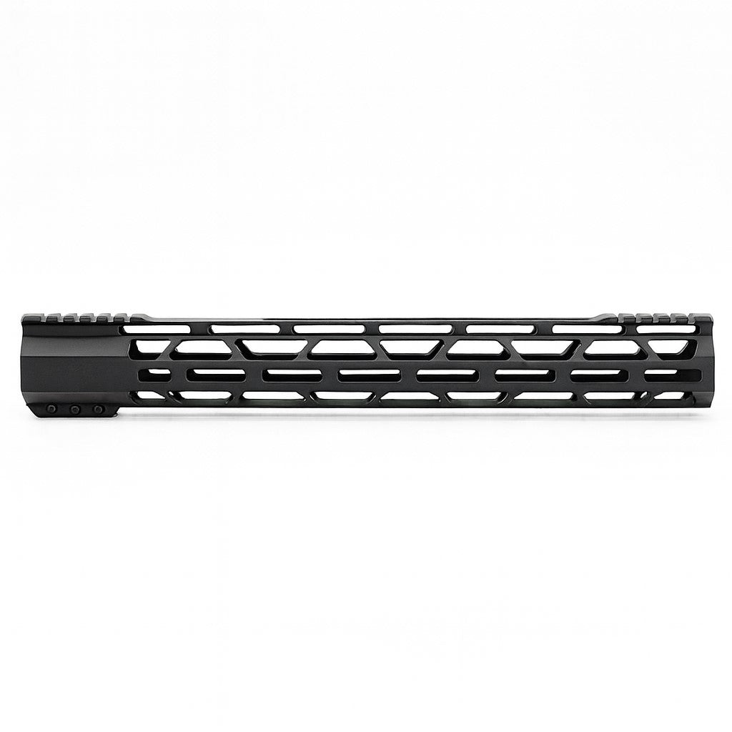 AR-15 Ultralightweight MLOK Free Float Handguard (J Style) 15" inches long.