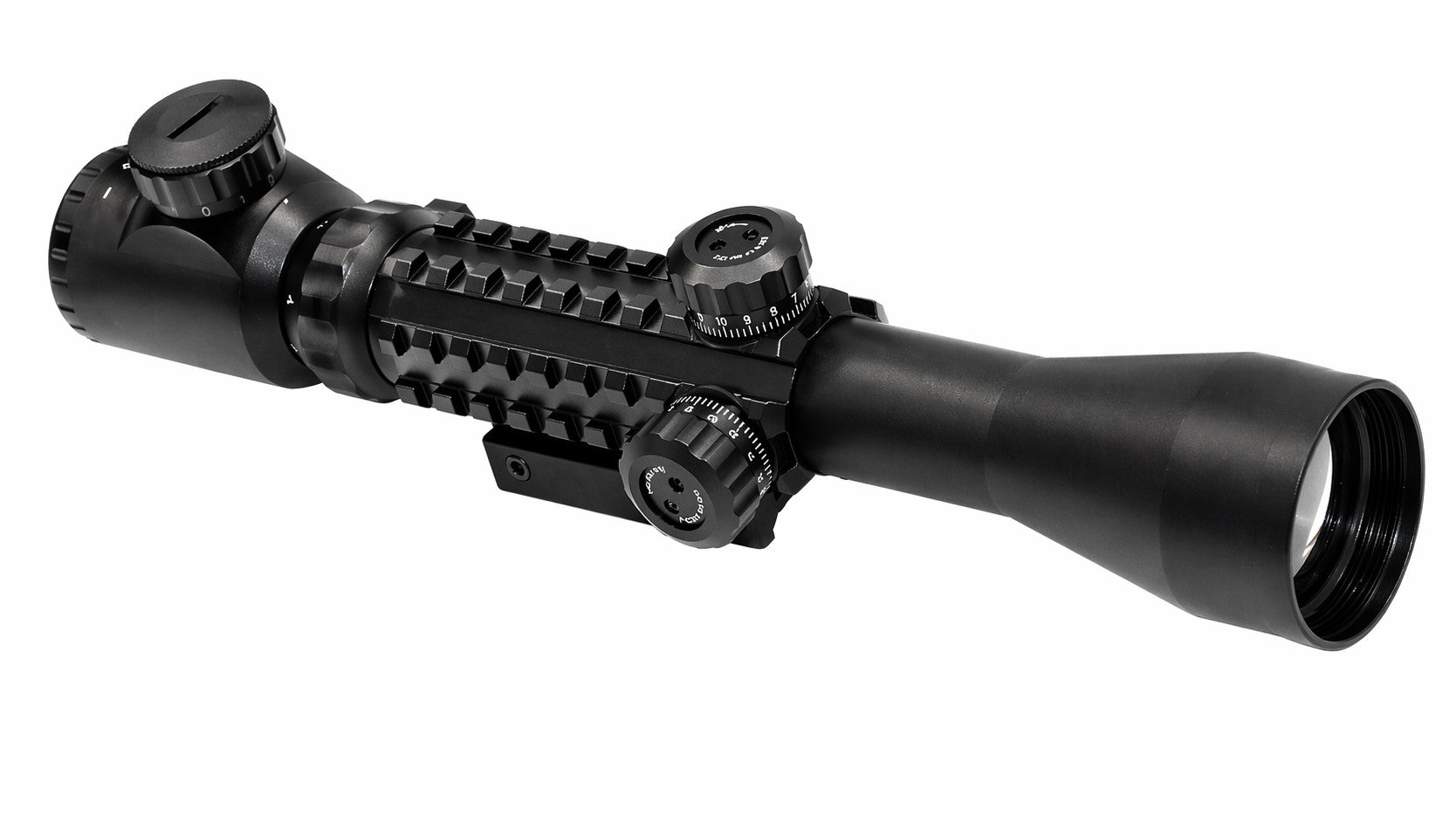 3-9x40 Illuminated Scope with Red Green Blue Mil-Dot Reticle Picatinny Mount