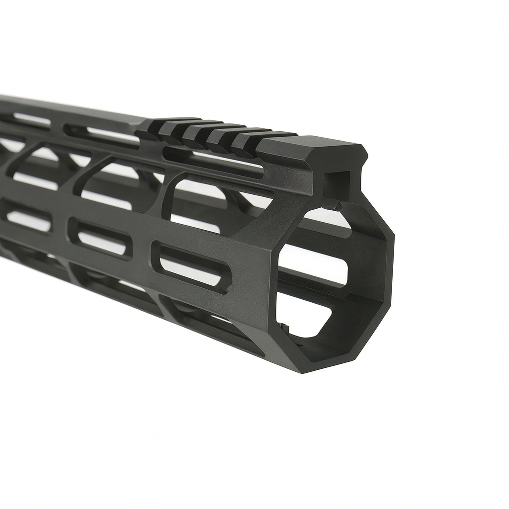 AR-15 Ultralightweight MLOK Free Float Handguard (J Style) 15" inches long.
