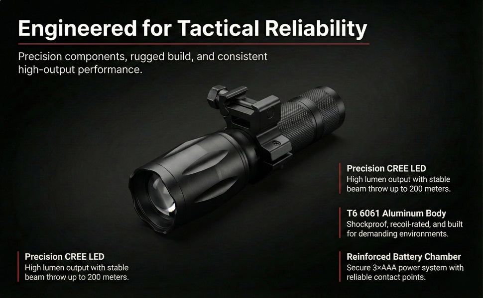 1000 Lumen LED Flashlight Compatible With Standard MFG-DP-12.