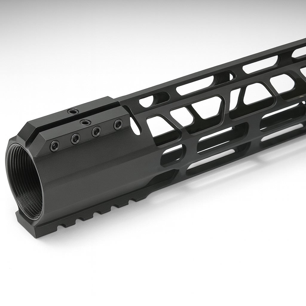 AR-15 Ultralightweight MLOK Free Float Handguard (J Style) 15" inches long.