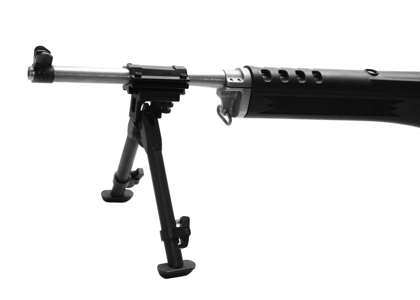 Tactical Compact Bipod compatible with Picatinny rails and Weaver rail systems.